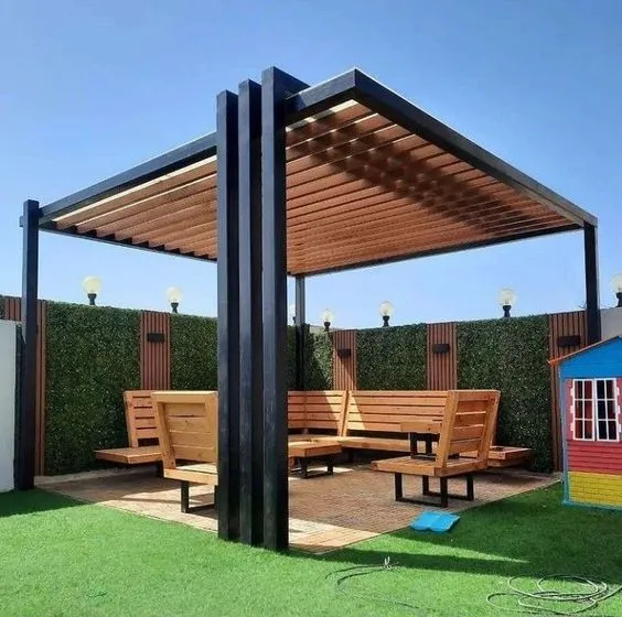 برجولات وتلبيسات خشبية المملكة العربية السعودية تصميمات طبيعية تمنح الدفء والجمال